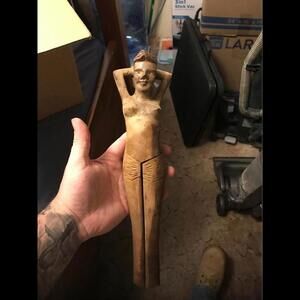 Mid-Century Hand-carved Wooden Nutcracker 1950s